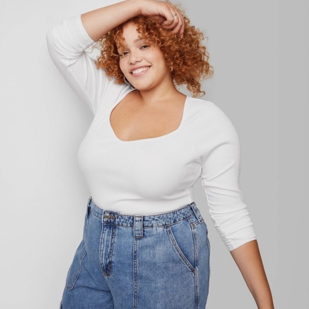 Wild Fable White Long Sleeve Women's Top